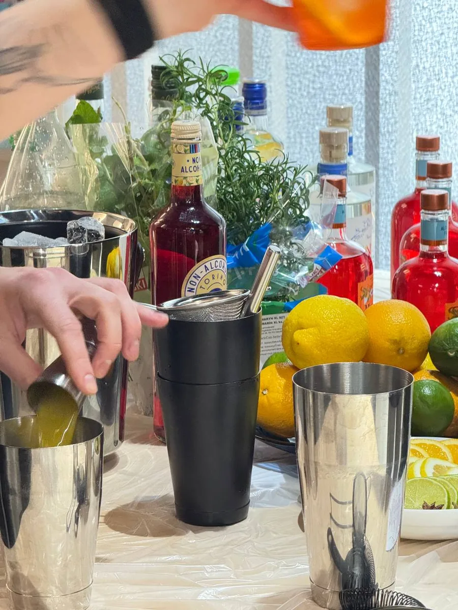 Cocktail bar with fresh ingredients